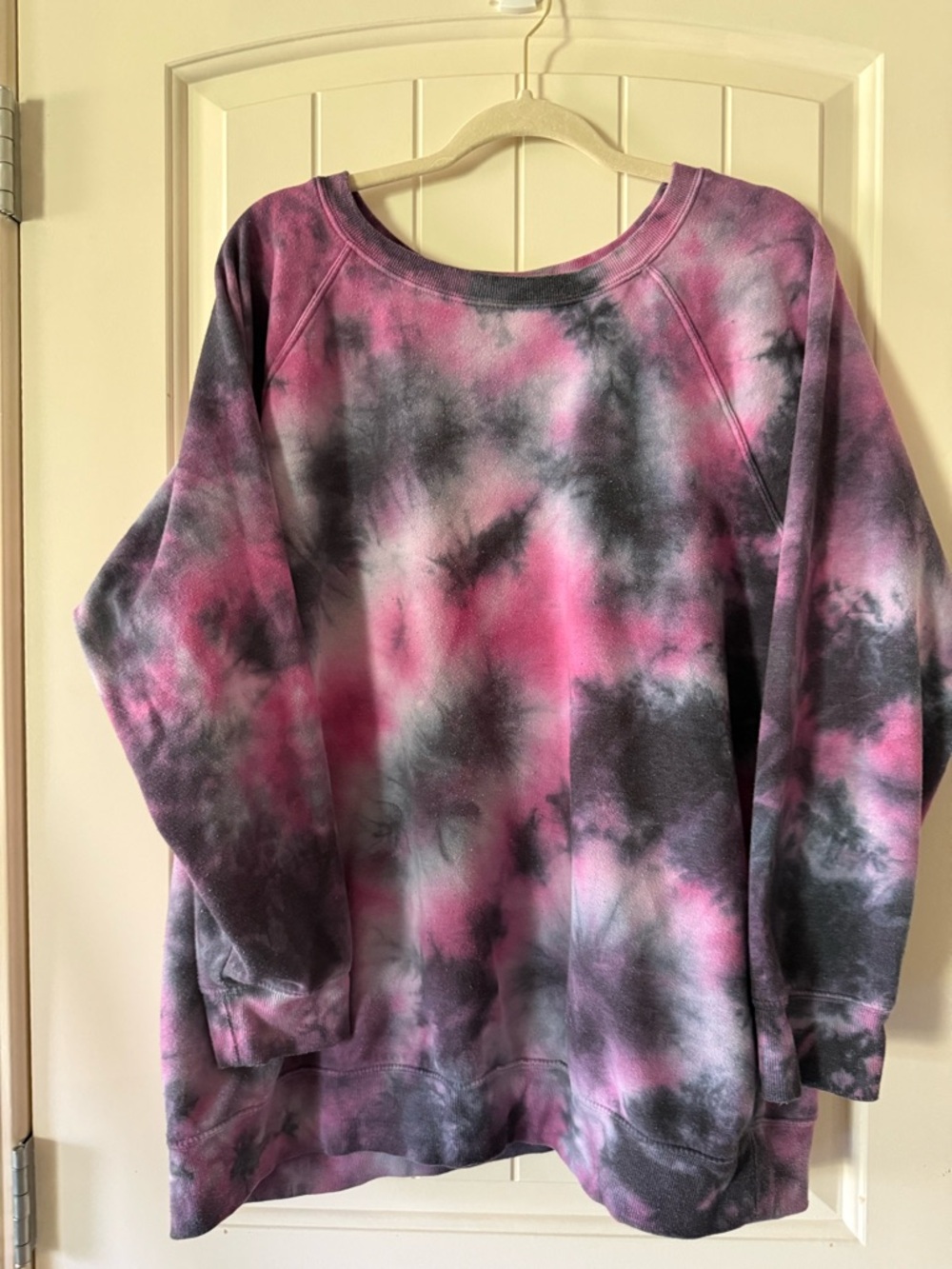 Torrid Pink & Gray Tie-Dye Pullover Sweatshirt
